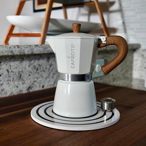 Cuban Coffee Starter Kit – Cafecito Ritual System with Ceramic Sandstone Stand | 6-Cup Moka Pot (Cafetera Cubana) with Espuma Tools, Removable Anti-Splash Valve & Espresso Coffee - Image 4