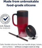Silipint 32oz Silicone Tumbler with Handle, Flip Lid and Straw – BPA-Free, Non-Toxic, Freezer, Microwave, Dishwasher Safe Tumbler – Perfect for Tea, Smoothies (Volcano) Pack of 1 - Image 3
