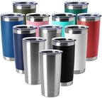 HASLE OUTFITTERS 20oz Tumblers Stainless Steel Mugs with Lid Double Wall Vacuum Insulated Coffee Cups for Cold & Hot Drinks (20oz-Mix, 12 Pack) by HASLEOUTFITTERS