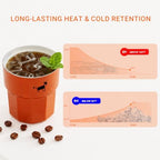 CHEERFUL GOAT Ceramic Lined Coffee Mug – Stainless Steel Travel insulated Tumbler with Ceramic Liner, with lid, 10oz Cup for Hot and Cold Water Coffee at Home, Office, or On the Go (Orange) - Image 3
