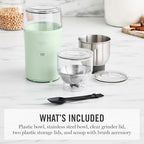 Martha Stewart Electric Coffee & Spice Grinder with Dual Bowls, Honeydew - Image 3
