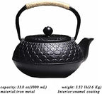 cast iron tea kettle tetsubin japanese cast iron teapot workshop with Stainless Steel Infuser(33.8 oz) - Image 2