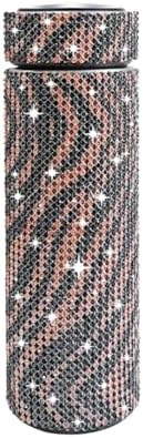 17 oz Bling Stainless Steel Water Bottle Rhinestone Vacuum Water Bottle Glitter Bottles Diamond Vacuum Flask Mug Gift Girls Women (500ml), Black+Gold Stripe by Unknown