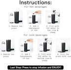 Firebelly Tea, Travel Tea Infuser Mug with Strainer, Insulated Tumbler for Loose Leaf Tea or Coffee, Leakproof Bottle for Hot or Iced Drinks, Stainless Steel Thermos with Lid, Noir - Image 5