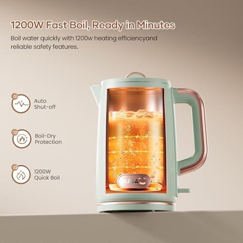 OLEGA Electric Tea Kettle: 1200W Fast Boil Electric Water Kettles 1.5L - Image 4