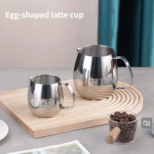 Large Capacity Milk Steaming Pitcher with Ergonomic Grip, 300/420 / 600ML Stainless Steel Frother Cup for Use Coffee Frother Pitcher with Ergonomic Handle - Image 4