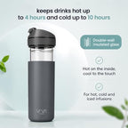 VIVA Recharge Tea Tumbler with Infuser, Travel Bottle, 16 oz – Gray - Image 4