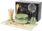 8-Piece Matcha Whisk Set with Bamboo Tools, Ceramic Bowl & Holder, Tea Sift by Unknown