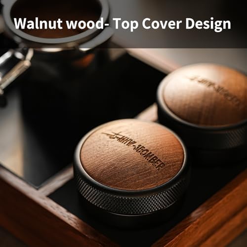 MHW-3BOMBER Espresso Coffee Distributor 51mm, Espresso Distribution Tool with Wooden Lid, Adjustable Height Coffee Leveler with Non-slip for 51mm Portafilters, Espresso Accessories T6095L4 - Image 4