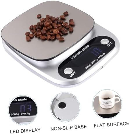 Stainless Steel Kitchen Scale LCD Display 0.1g Rechargeable 3kg - Image 5