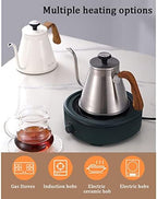 LEIYTFE 1200ML Coffee Kettle with Lid,Stainless Steel Hand Drip Coffee Pot,Tea Pot Gooseneck Kettle Stovetop Stainless Steel Kettle Pour Over for Brewing Tea Coffee (Color : Black) - Image 6