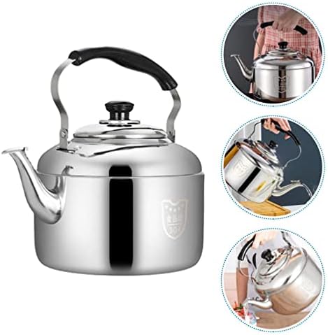 HEMOTON Household Teakettle Tea Kettle Stovetop Whistling Teakettle Stainless Steel Tea Pots Classic Teapot Stovetop Kettle Water Boiler with Cool Handle for 4L - Image 6