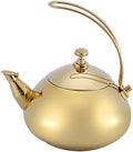 Stainless Steel Tea Kettle, 1.5 Litre Coffee Maker Pot, Whistling Teapot with Removable Handle and Mesh Strainer, for ALL Stovetops, for Milk Tea, Coffee, etc (Golden) by ASHATA