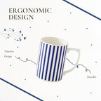 Spode Steccato Collection - 12oz Coffee Mug with Large Handles, Stripe Cobalt Blue (Set of 4) | Fine Earthenware | Dishwasher and Microwave Safe | Cup For Coffee, Tea, Latte, and Hot Chocolate - Image 6