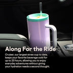 Corkcicle Cruiser Tumbler with Handle & Straw, 40 oz, Purple Dolphin - Image 6