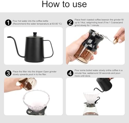 Pour Over Coffee Maker Set, All in One Portable Coffee Maker, Ideal for Home Brewing and Travel, Coffee Lover Gift - Image 3