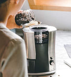 BRIM Conical Burr Coffee Grinder, Uniformly Grinds Beans for 1-17 Cups of Coffee, Features Removable Bean Container, 17 Precise Grind Size Settings, and Convenient Auto Shut Off, Stainless Steel/Black - Image 5
