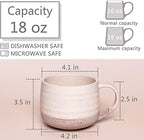 Bosmarlin Ceramic Large Latte Coffee Mug Set of 2 for Latte, Cappuccino, 18 Oz, Dishwasher and Microwave Safe (Pink&Grey, 2) - Image 2