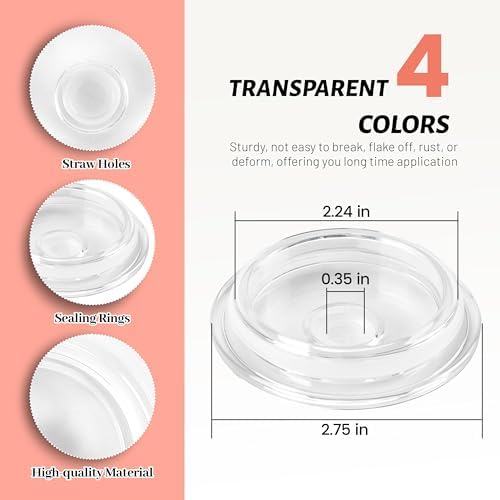 Joyclub Bundle of 4 Pack Acrylic Lids (Clear) and 8 Pack Sublimation Glass Cups Blanks with Bamboo Lid 16 OZ - Image 4