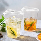 Dealusy 100 Pack - 16 oz Clear Plastic Cups with Sip Lids - Image 5