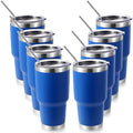 Volhoply 30oz Insulated Tumbler with Lid and Straw, Double Wall Inner & Outer 304 Stainless Steel Tumblers Bulk, Powder Coated Coffee Cup for Office, Home, Travel (Blue,8 Pack) by LiveFully%EF%BC%8CDrinkFreely%E2%80%94KeepGoingwithVolhoply%EF%BC%81