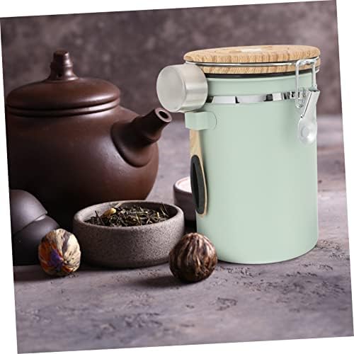1.8l Airtight Coffee Bean Storage Jar Stainless Steel Lid Vacuum Sealed Canister Bean Container for Dry Food - Image 4
