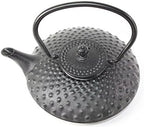 Japanese Antique 24 Fl Oz Black Dot Hobnail Chinese Cast Iron Teapot Tetsubin with Infuser + Gift Bow - Image 6