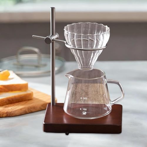 Dripper Stand Espresso Machine Stand Wooden Base Stainless Steel Adjustable - Image 5
