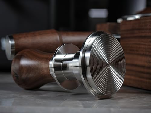 58.5mm Tamper Walnut Self-Leveling, Spring Loaded - Image 5