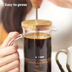 French Press Coffee Maker Espresso Coffee Maker Thickened Borosilicate Coffee Pot With 3 Stainless Steel Filter Screens Cold Brew Coffee Maker For Travel, Home(/Natural,800ml) - Image 4