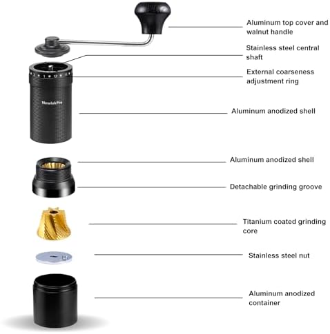 M7 Pro Coffee Grinder Manual,Capacity 35g,Sharp Heptagonal Burr,External 72 Grinding Settings,Tri-Bearing Hand Coffee Grinder for Pour Over French Press Espresso - Image 5