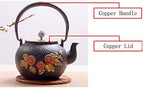 Classic tea kettle, Cast Iron Teapot,Cast Iron Tea Pot, Japanese Tetsubin Tea Kettle Durable Cast Iron Teapot with Fully Enameled Interior (1200ml), Black - Image 6