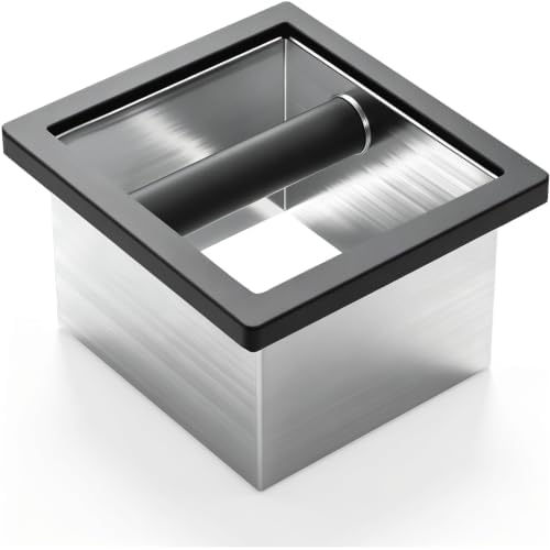Espresso Knock Box,Built-in Desktop Stainless Steel coffee knock box by ZTRJCMY