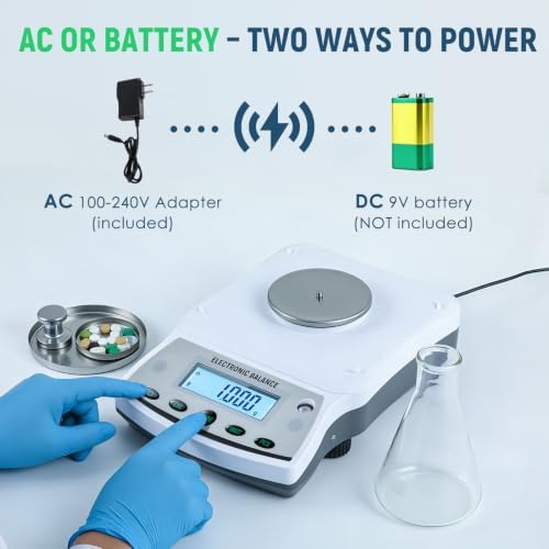 Antstone Lab Scale 500g x 0.001g Accuracy Digital Scientific 1mg Scale Laboratory Precision Analytical Balance with Windshield 001 Gram Readability Digital Jewelry Weighing Scale with 200g Weight - Image 6