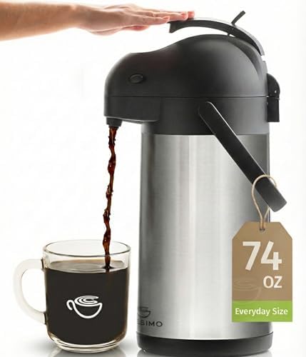 Thermal Coffee Carafe 74Oz, Keeps Drinks Hot for 12 hrs & Cold for 36 hrs by Cresimo