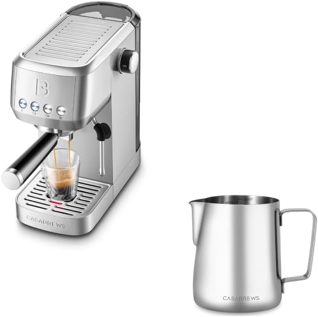 CASABREWS Professional Espresso Maker Cappuccino Machine with Steam Milk Frother Milk Frothing Pitcher by CASABREWS