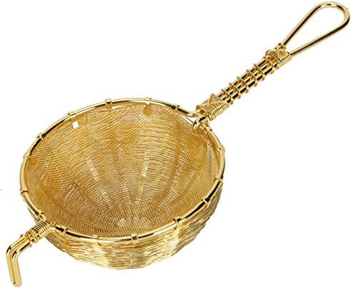 Handmade Copper Tea Infuser & Strainer | Fine Mesh Screen for Loose Leaf Tea/Tea Maker/Teapot | Reusable Tea Screen with Long Handle, Tarnish Protected by Unknown