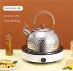 Stove Top Kettle Tea Kettle Whistling Stovetop Tea Kettle Retro Tea Kettle Stainless Steel Red Whistling Tea Pot 3L - Image 3