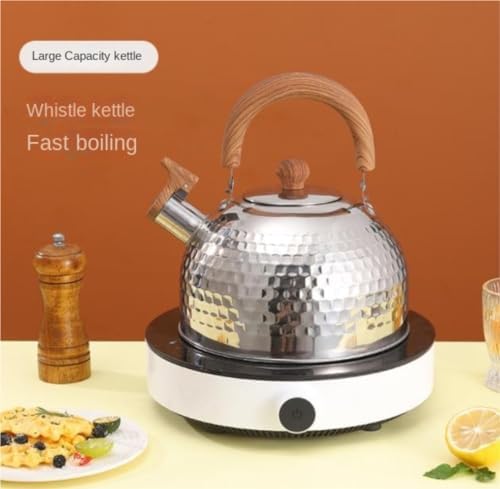 Stove Top Kettle Tea Kettle Whistling Stovetop Tea Kettle Retro Tea Kettle Stainless Steel Red Whistling Tea Pot 3L - Image 3