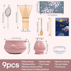Joyscale Matcha Whisk Set, Matcha Set Whisk And Bowl, 9 Pcs Matcha Kit Set(Relief Mountain Design), 18 OZ, Japanese Matcha Tea Set, Matcha Making Kit Gifts for Tea Lovers(Pink) - Image 3