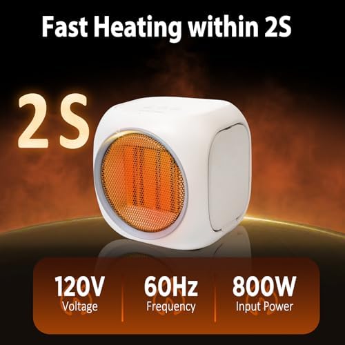 2 in 1 Space Heater & Smart Mug Warmer for Desk with Thermostatic 12H Auto Shut Off for Home Office, Ideal Coffee Lover Gift (White) - Image 6