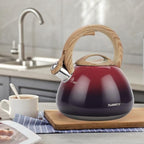 MARSKITOP Stovetop Whistling Tea Kettle, Stainless Steel, 2.6 Quart, Red - Image 2