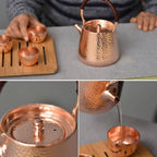 predolo Hammered Copper Teapot Compact Copper Tea Kettle Traditional - Image 4