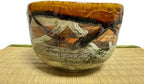 Hand-made Japanese Mino Ware Ceramic Matcha bowl Engraved with Lines Pattern 4.45 Inches Diameter Tea Cup for Tea Ceremony from Japan (Amber) - Image 3