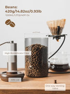 Airtight Coffee Canister, 13oz Kitchen Glass Jar with Pop-Top Lid - Image 5