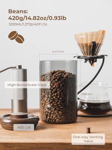 Airtight Coffee Canister, 13oz Kitchen Glass Jar with Pop-Top Lid - Image 5