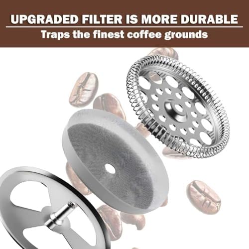 Extra Large French Press, French Press Coffee Maker 61 oz (1.8L), Insulated Stainless Steel French Press XXL Large Capacity Double Walled with Spoon for Espresso Coffee or Tea - Image 3