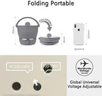 Drizzle Foldable Electric Cooker Travel Hot Pot - Dual Voltage 100V-240V Hot Pot Cooking - Food Grade Silicone Cookerware Boiling Water Steamer - Camping Office Hotel Noodle Porridge Soup Drom - Image 2