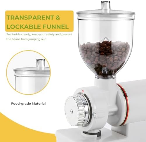 Electric Burr Coffee Grinder, Anti-Static 8 Grind Settings, White - Image 6