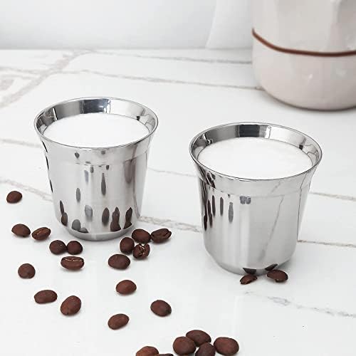 Easyworkz Gage Gooseneck Pour Over Coffee Kettle 12 oz, Silver, Bundled with Easyworkz Stainless Steel Espresso Cup 2pcs Set Double Wall Insulated Metal Demitasse Cups 2.5 oz - Image 7